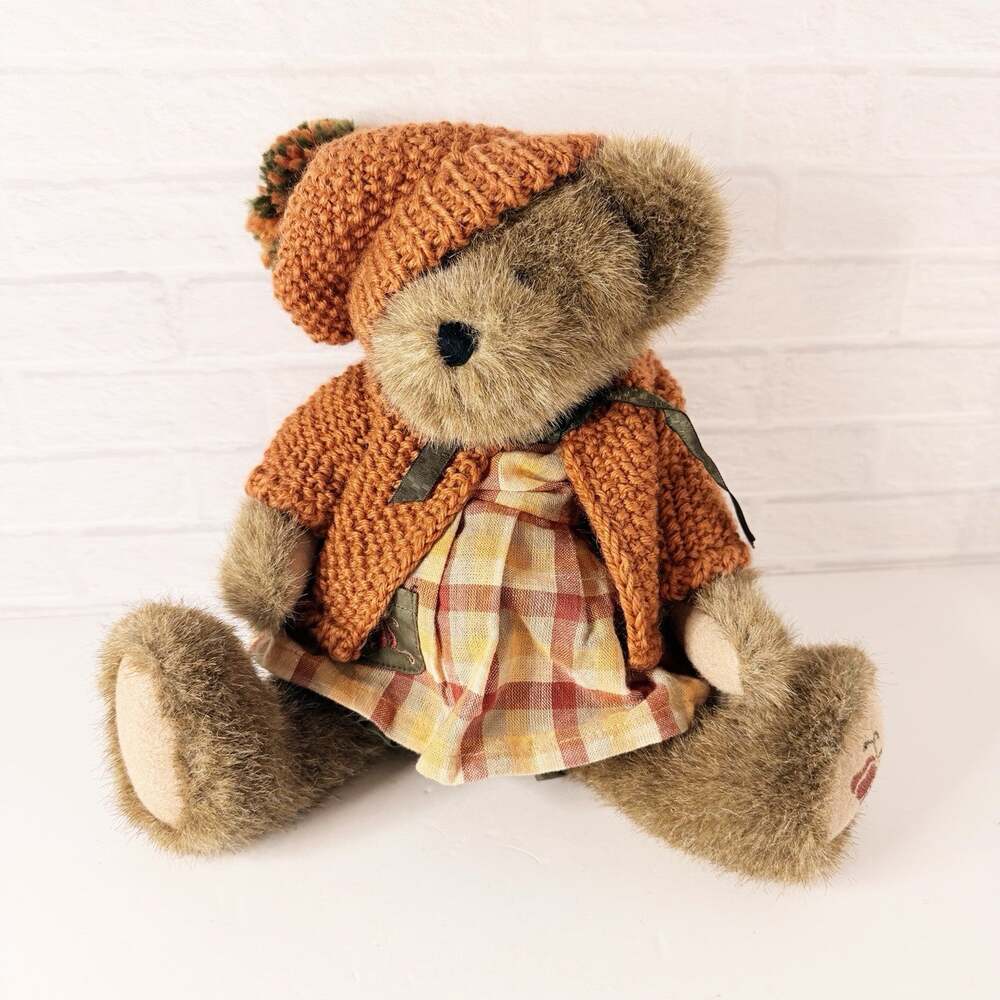 Boyds Hazel Q. Punkinbeary Bear T.J.'s Best Dressed Hat Sweater Dress 904012